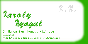 karoly nyagul business card